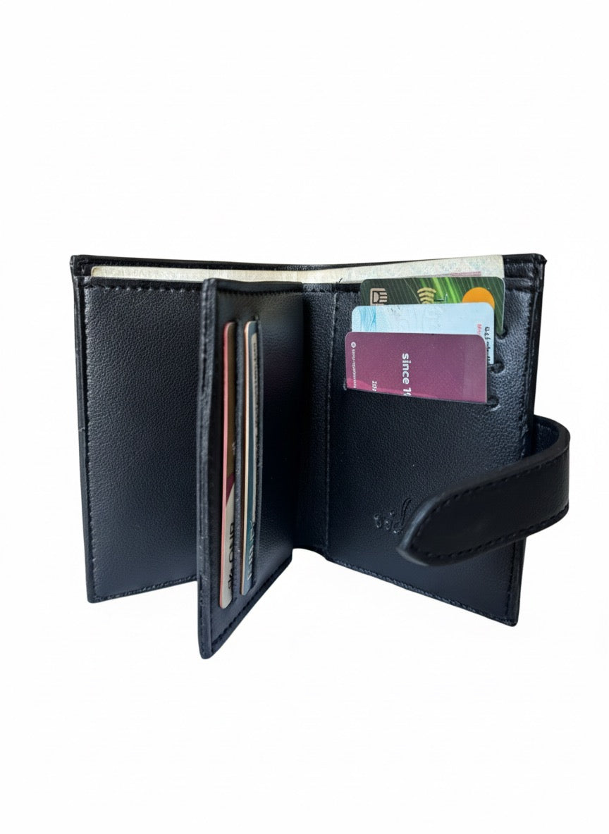 Black Garden Stitch wallet