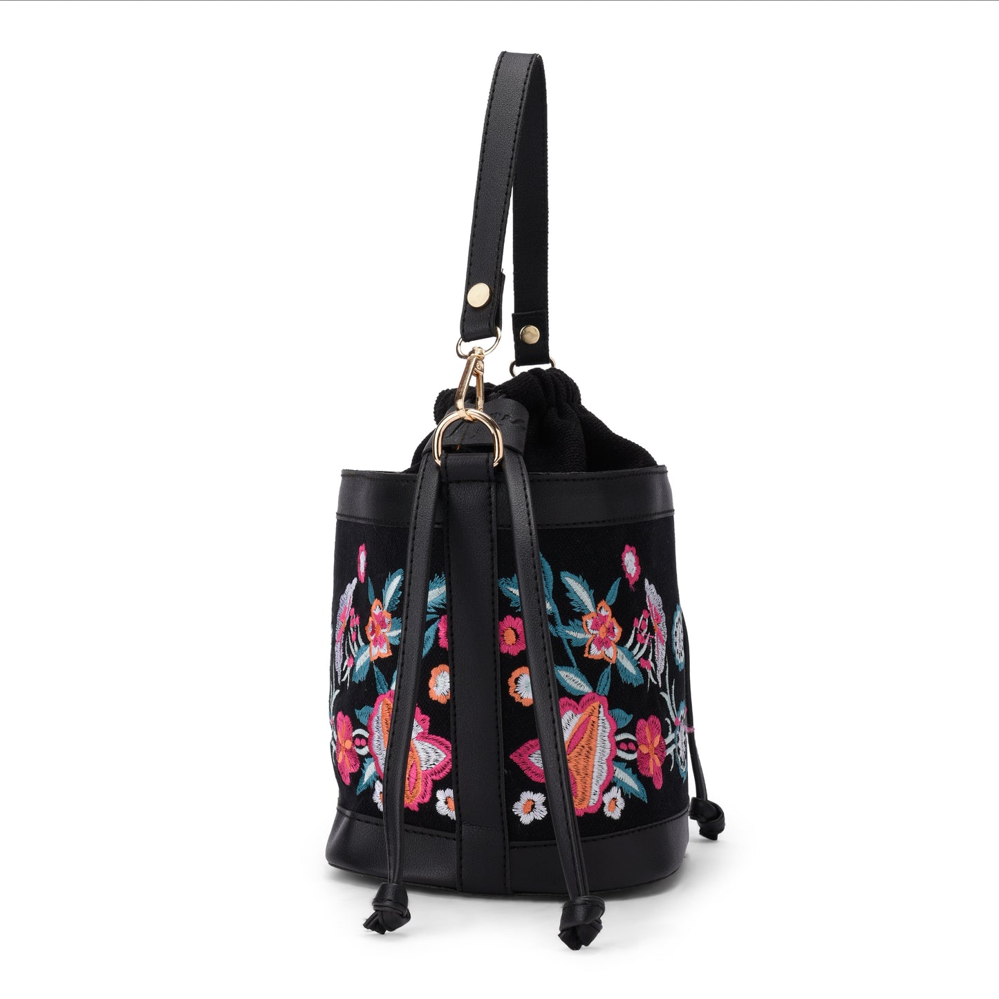 Black Floral Pocket Crossbag