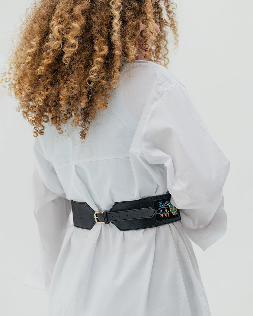 Black Floral Belt