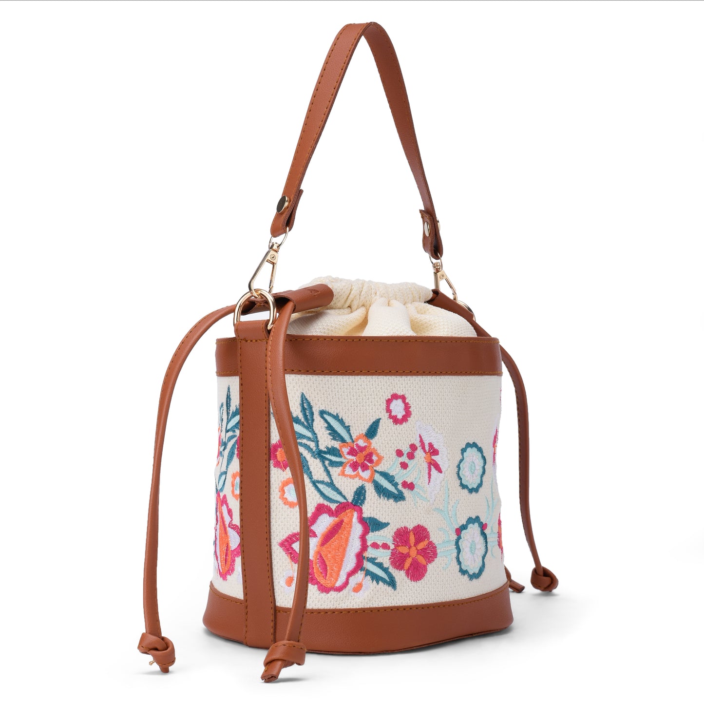 Offwhite Floral Pocket Crossbag