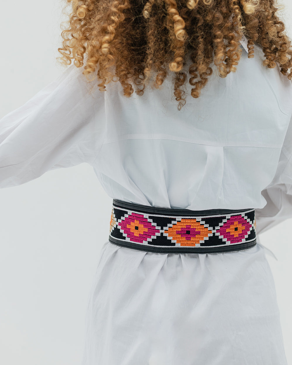 Black Geometric Belt