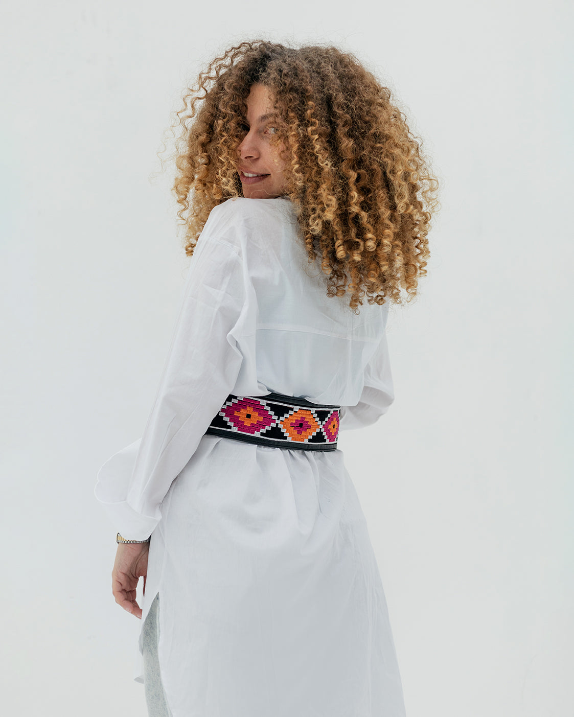 Black Geometric Belt