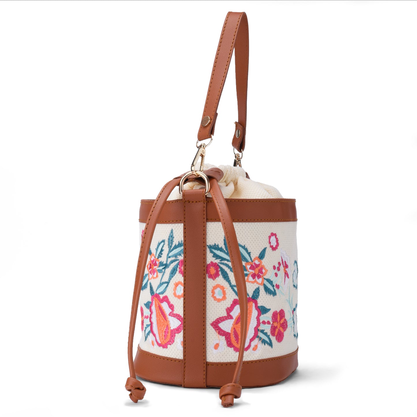 Offwhite Floral Pocket Crossbag