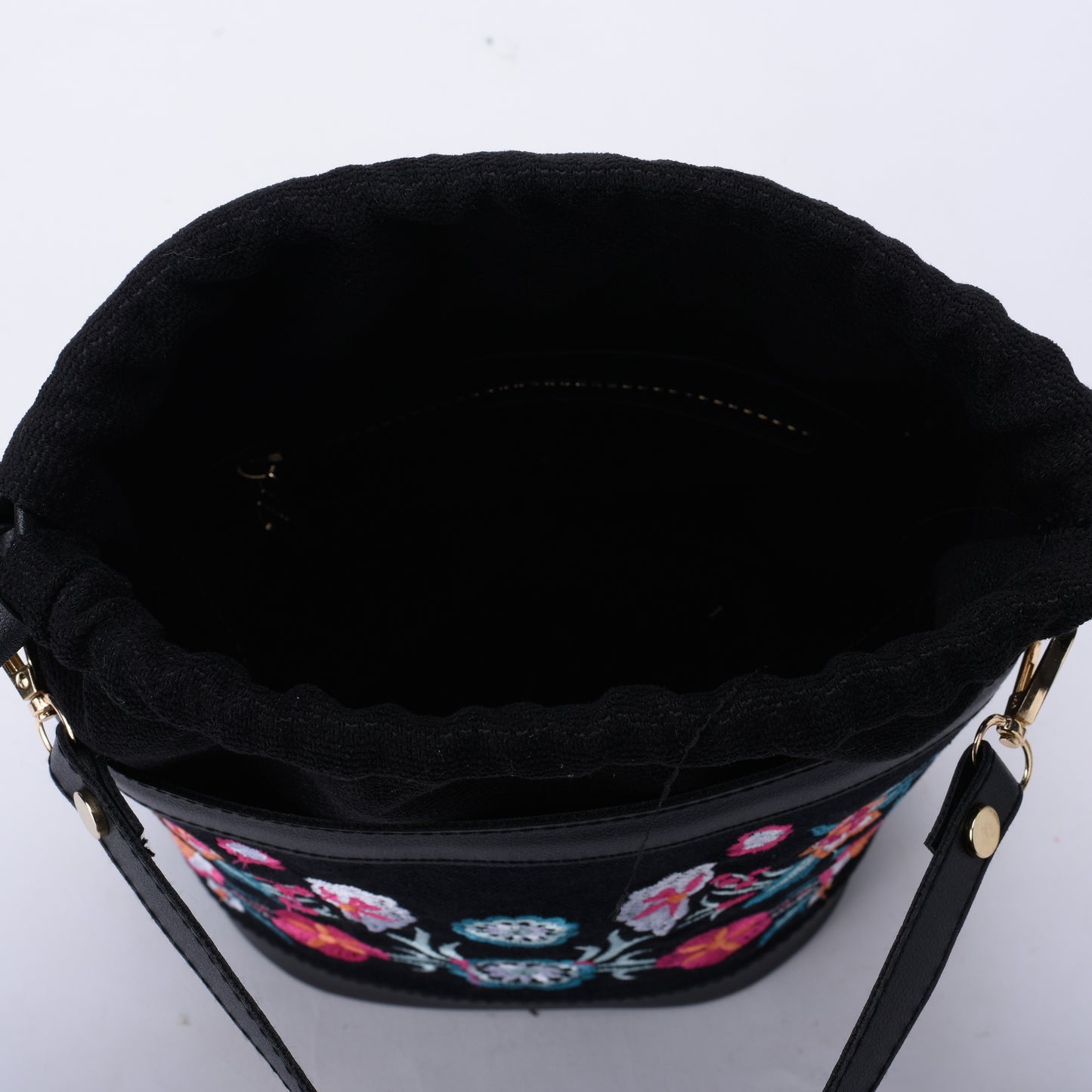 Black Floral Pocket Crossbag