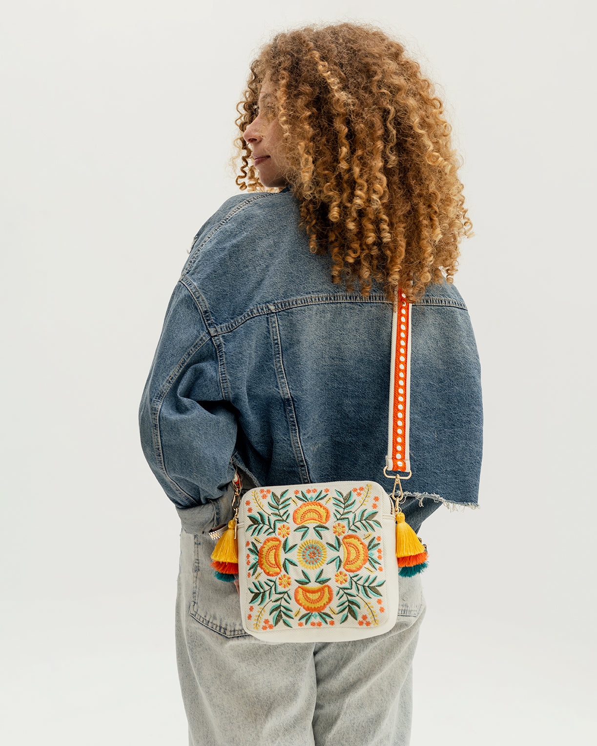 Peach floral Crossbag