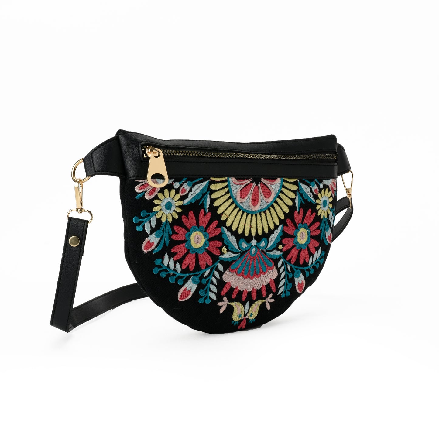 Black Floral Fanny Pack