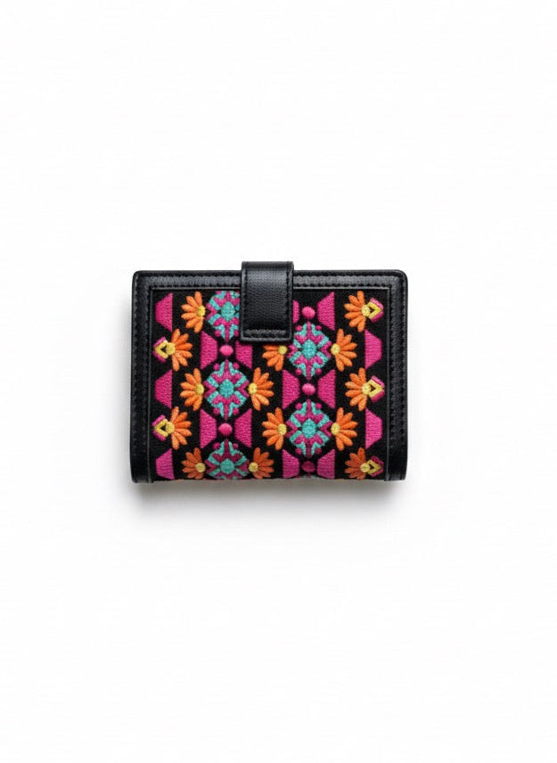 Black Garden Stitch wallet