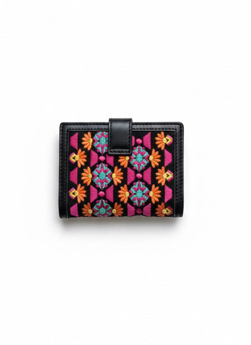 Black Garden Stitch wallet