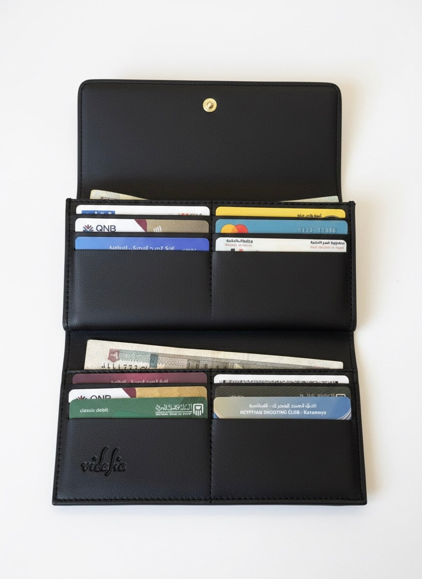 Black Floral Wallet