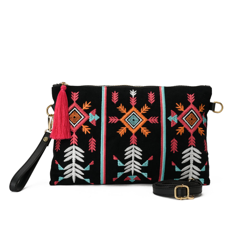 Black Geometric Clutch