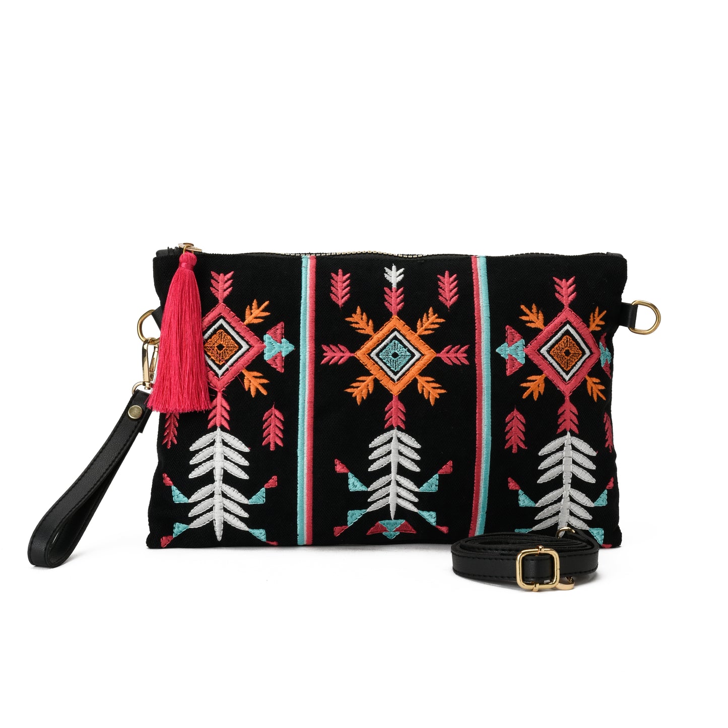 Black Geometric Clutch