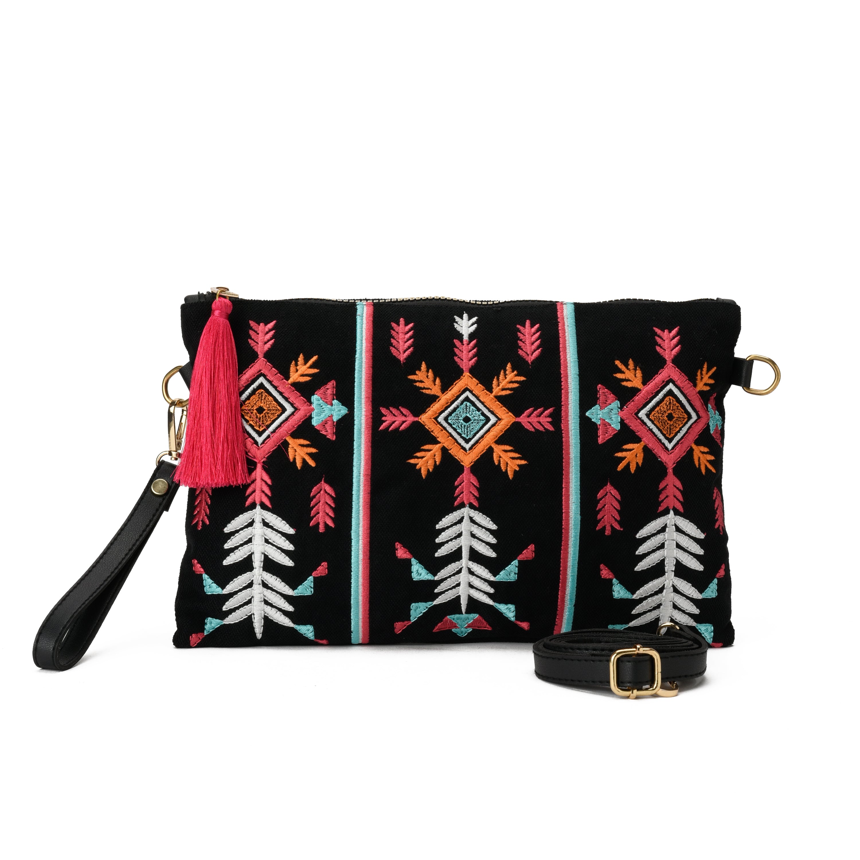 Black Geometric Clutch