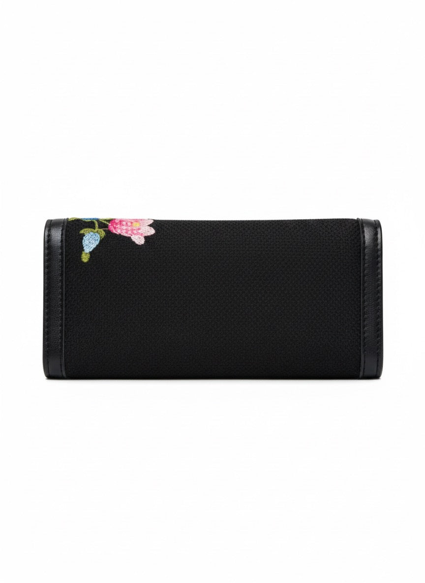 Black Floral Wallet