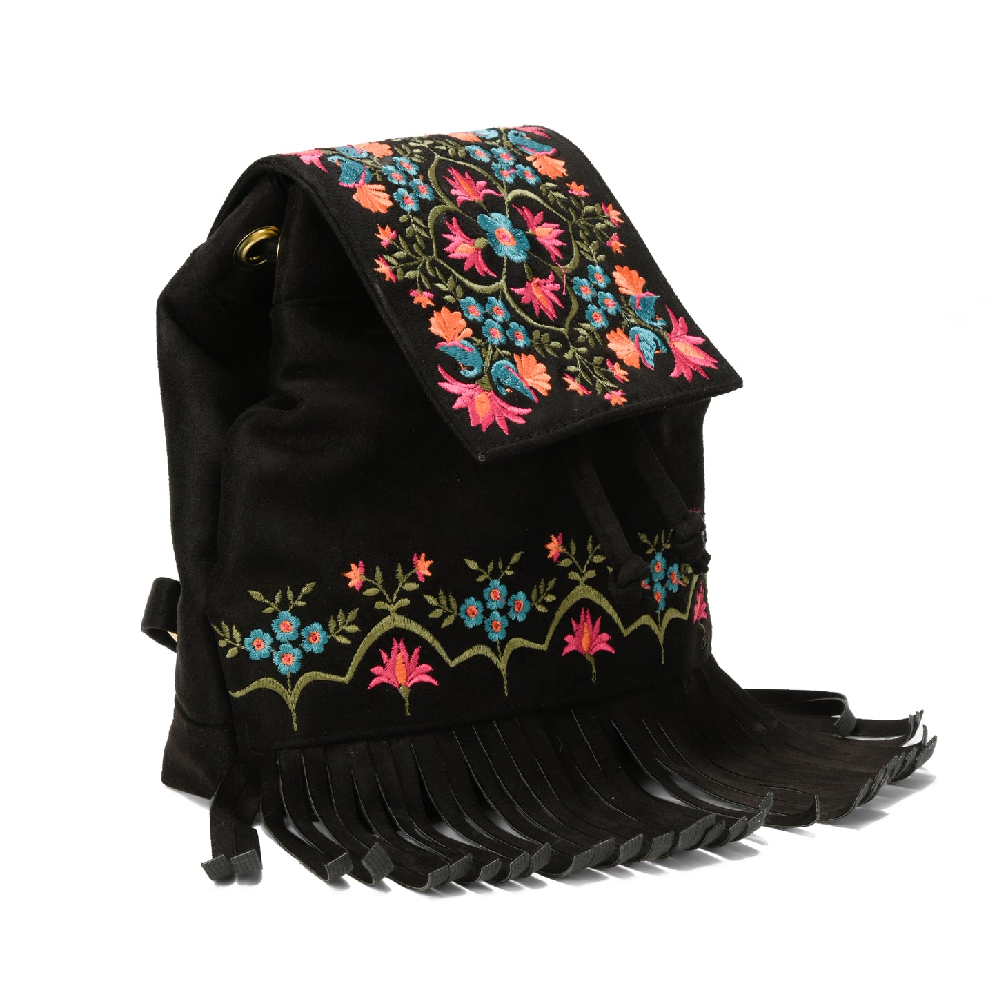 Black Fringe Backpack