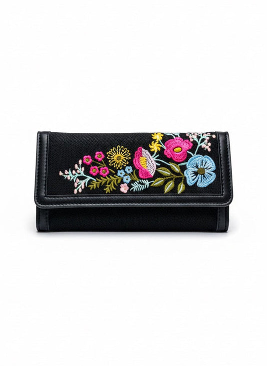 Black Floral Wallet