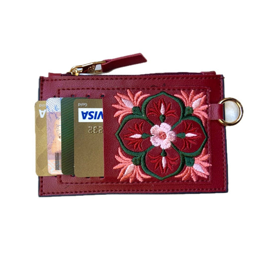 Burgandy Blossom Cardholder