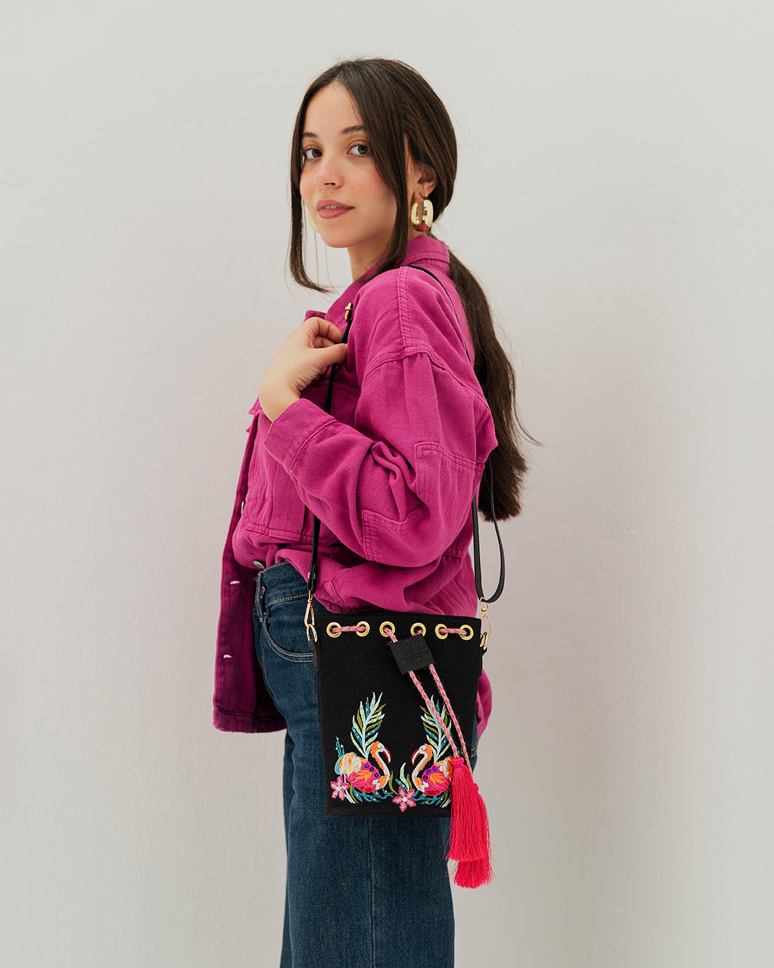 Black Flamingo Crossbag