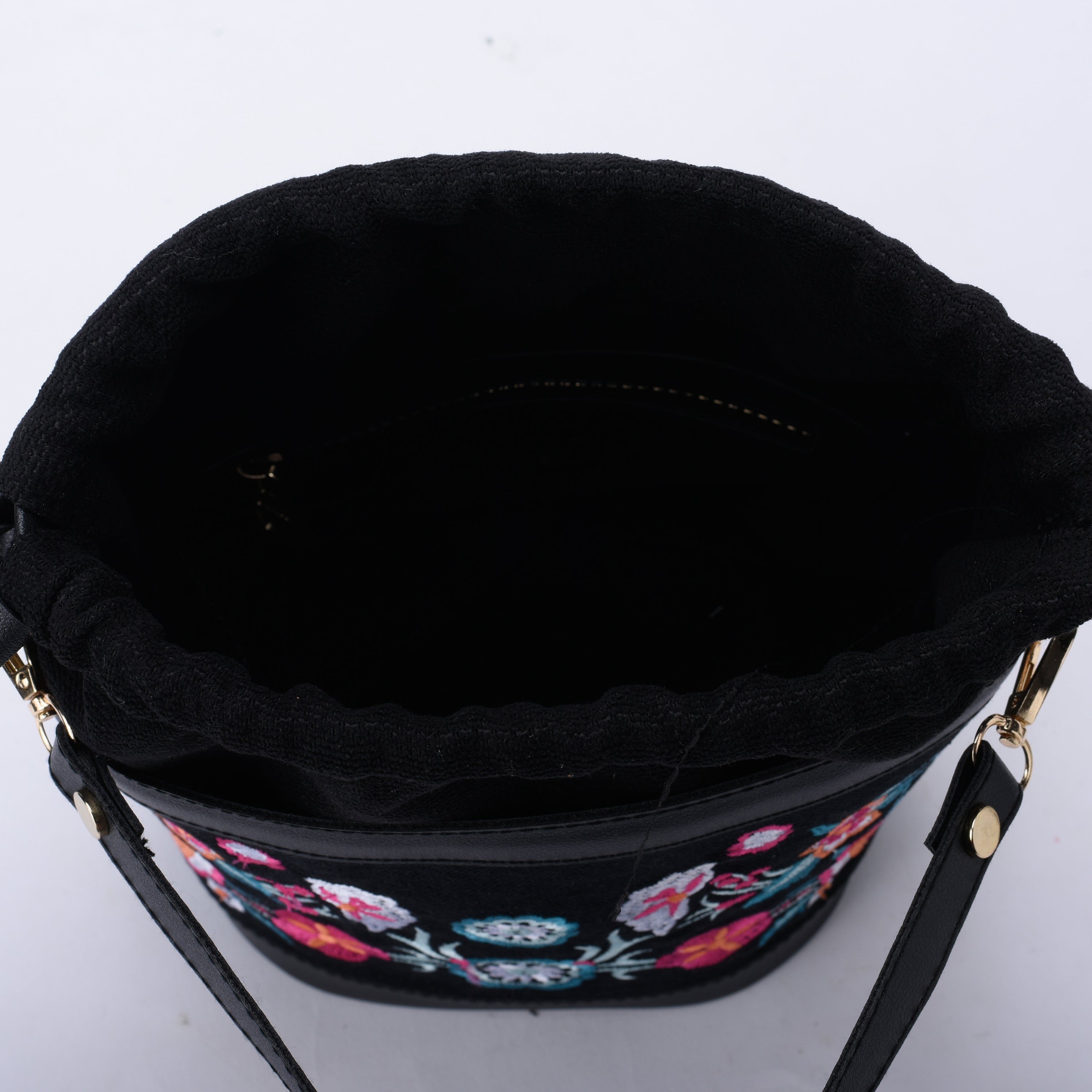 Black Floral Pocket Crossbag