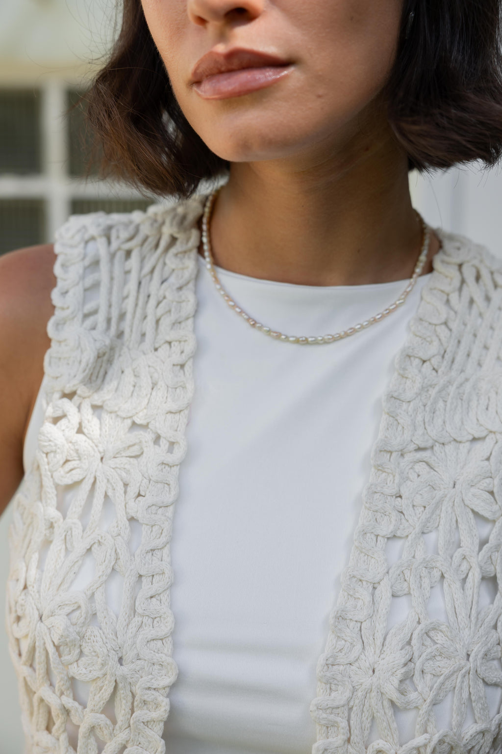Aria Vest in Offwhite