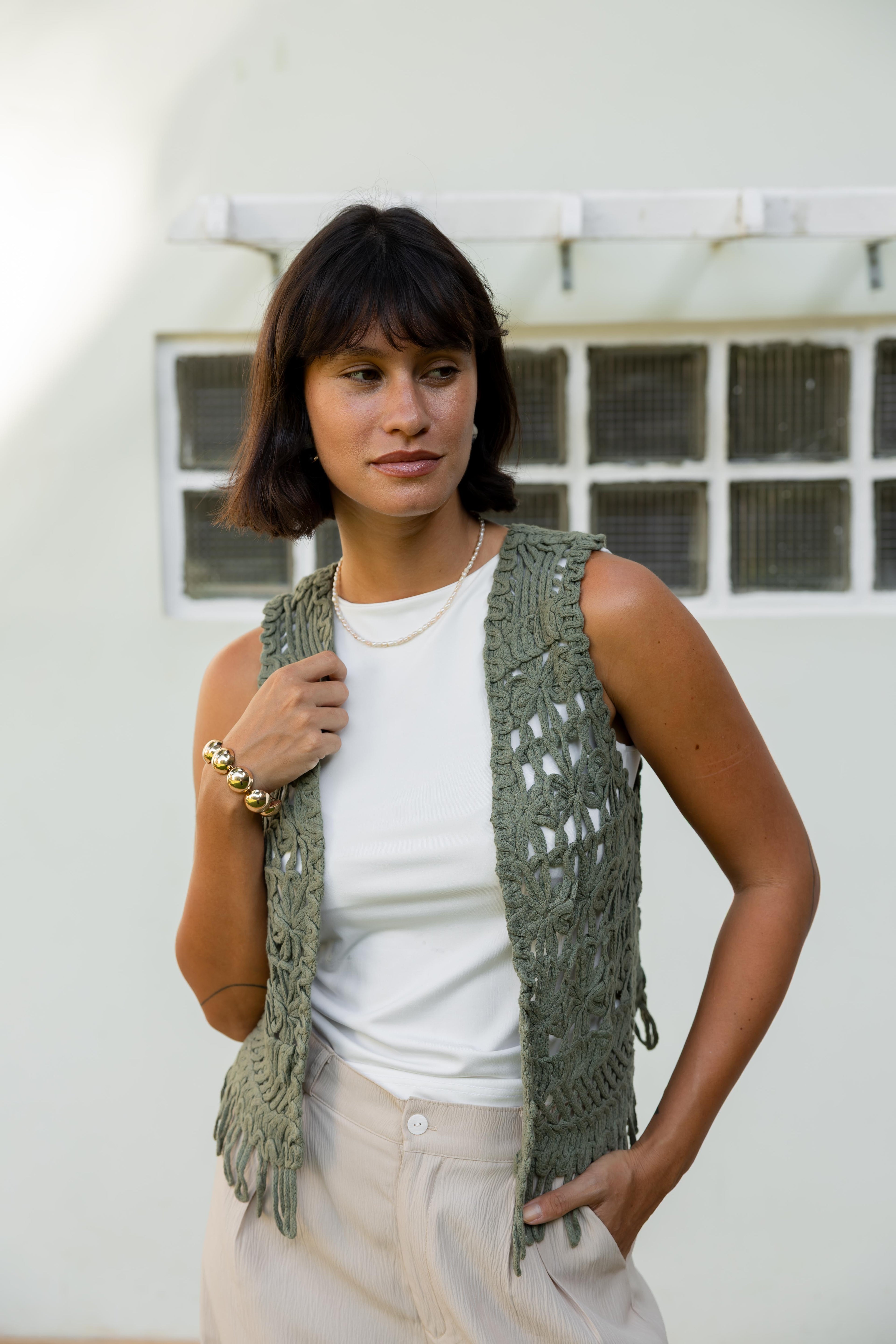 Aria Vest in Olive
