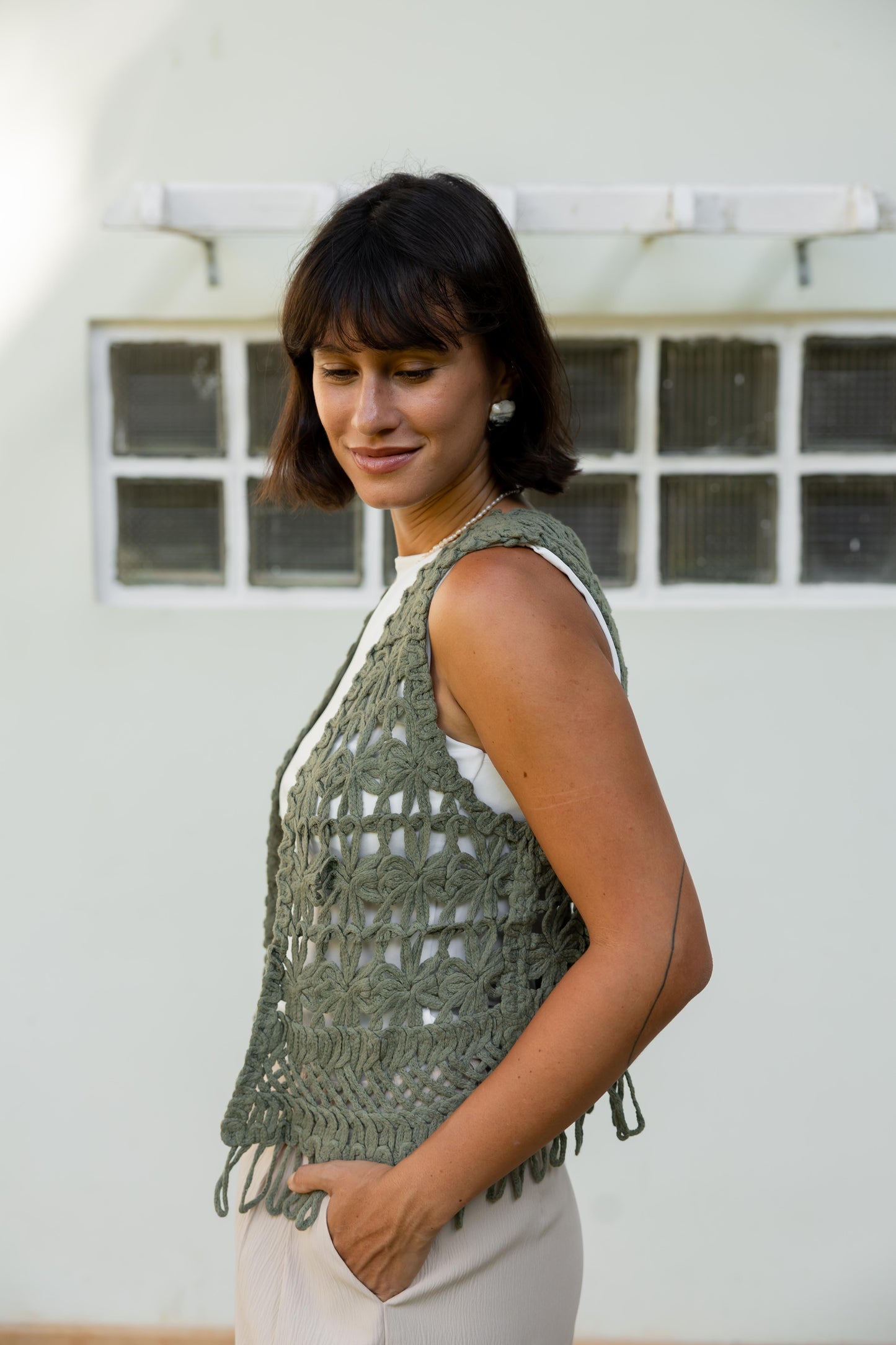 Aria Vest in Olive