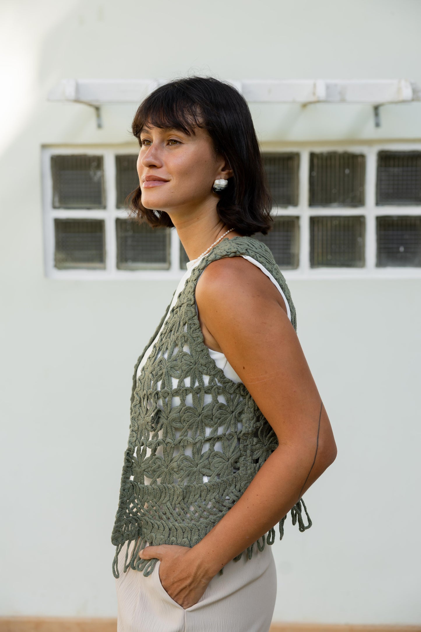 Aria Vest in Olive