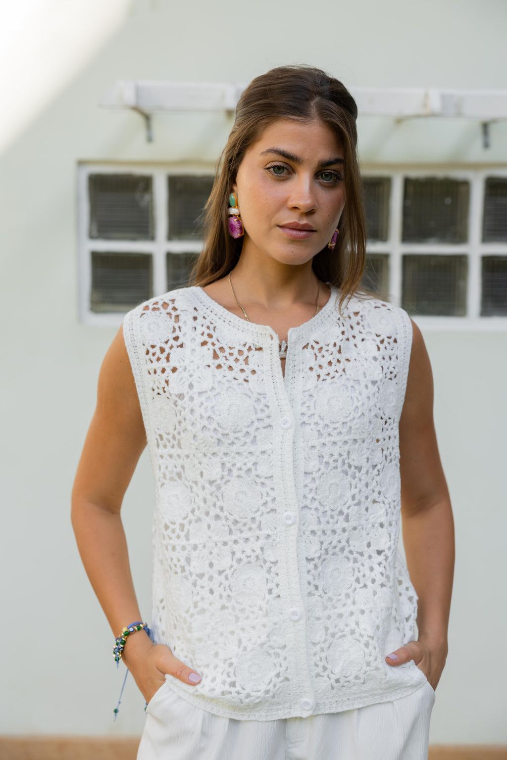 Knotted with Love Vest in White