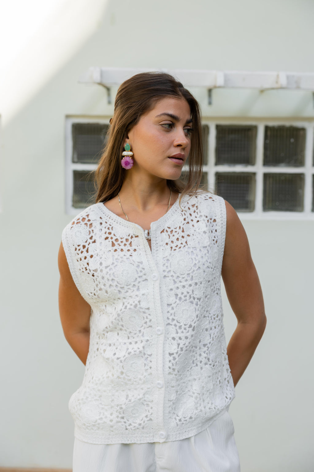 Knotted with Love Vest in White