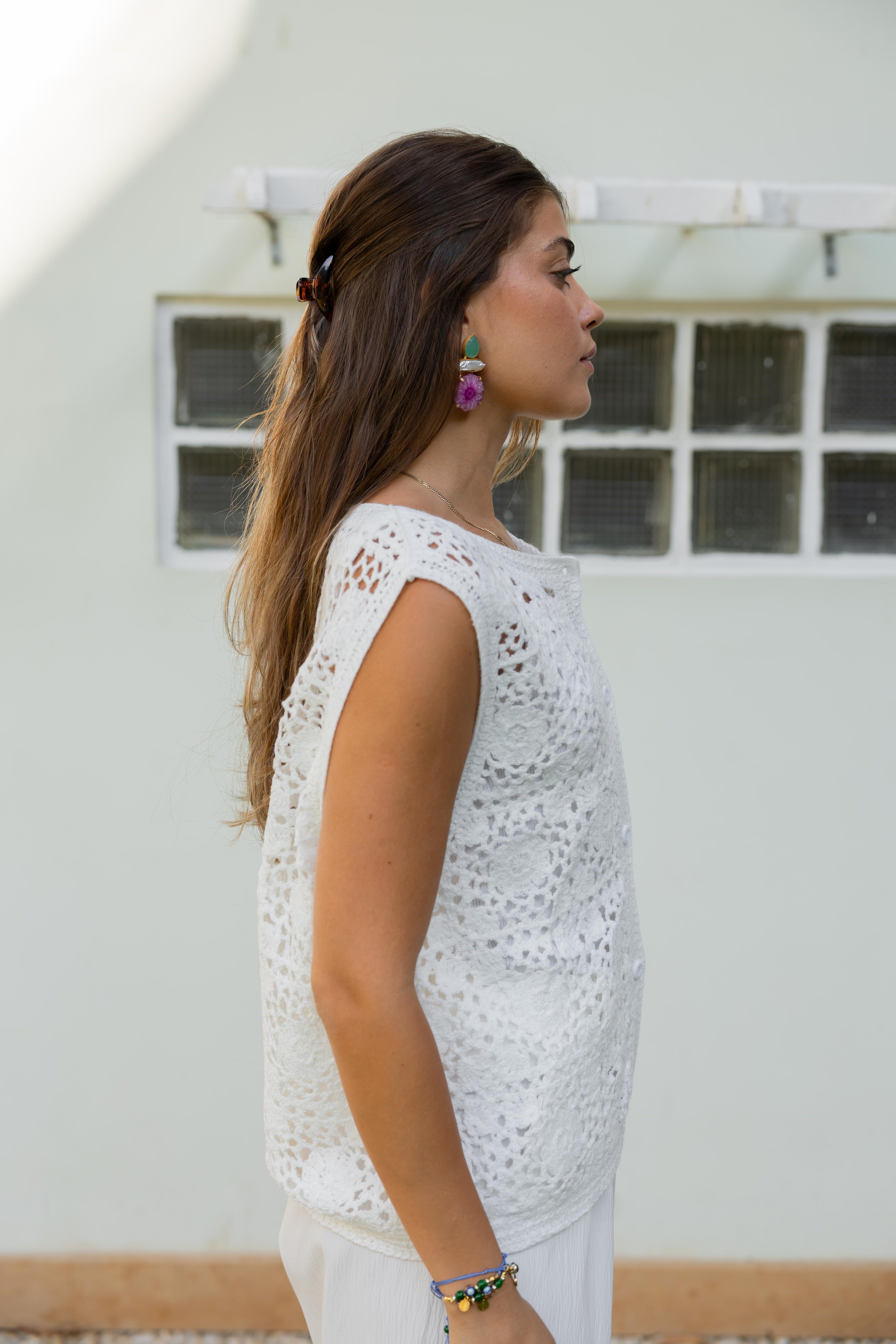 Knotted with Love Vest in White