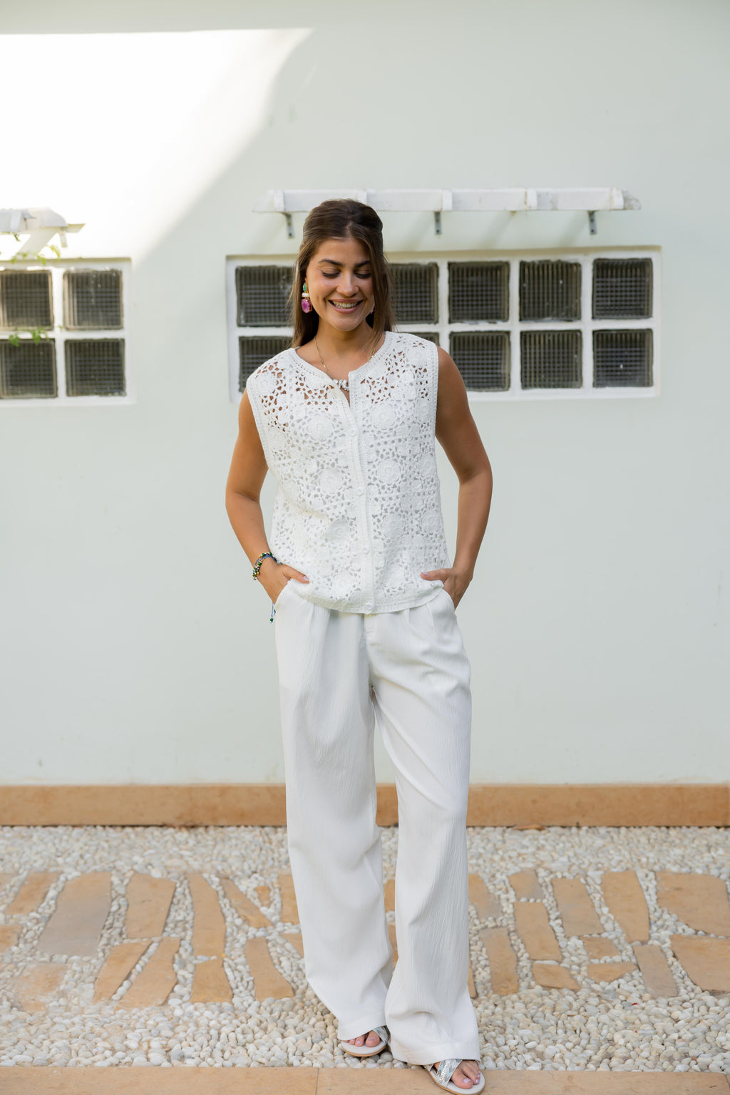Knotted with Love Vest in White