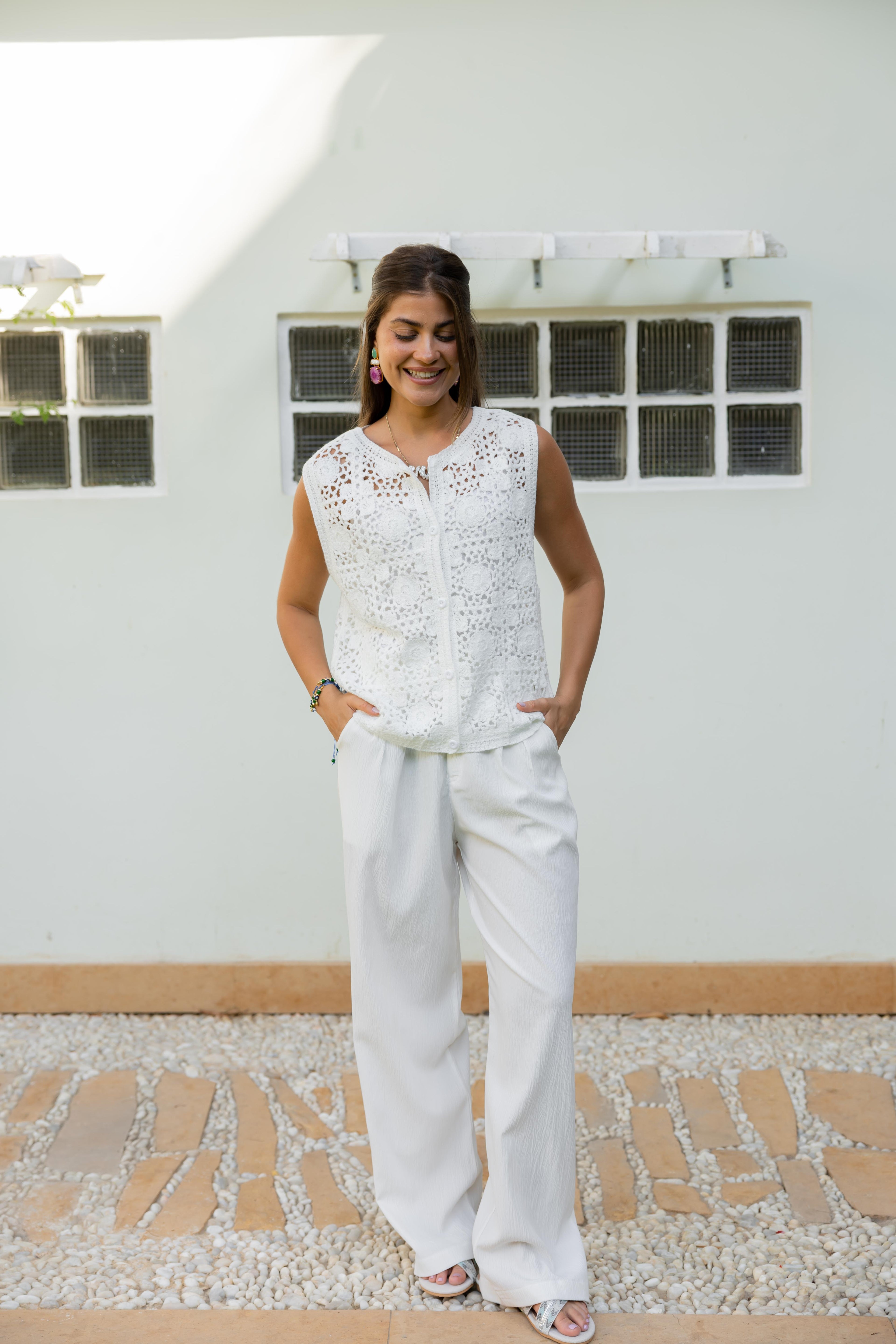Knotted with Love Vest in White